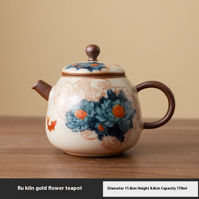 Chinese Blue And White Ru Ware Tea Cup Suit