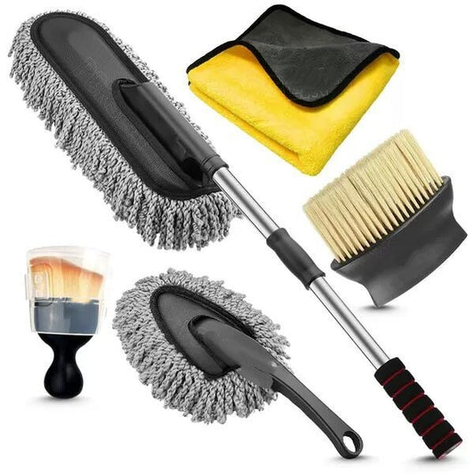 Car Dust Collector Retractable Handle Microfiber