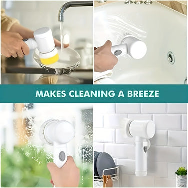 1pc Electric Rotary Cleaning Brush – USB Rechargeable, Handheld for Kitchen & Bathroom