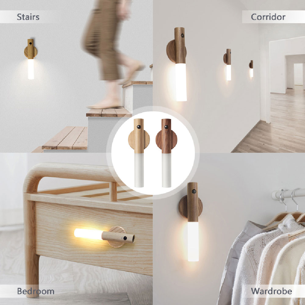 Auto LED USB Magnetic Wireless Night Light – PIR Motion Sensor Wall & Cabinet Lamp