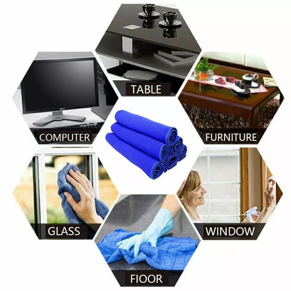 50x Large Microfiber Cleaning Cloths – Soft Car Detailing Towels