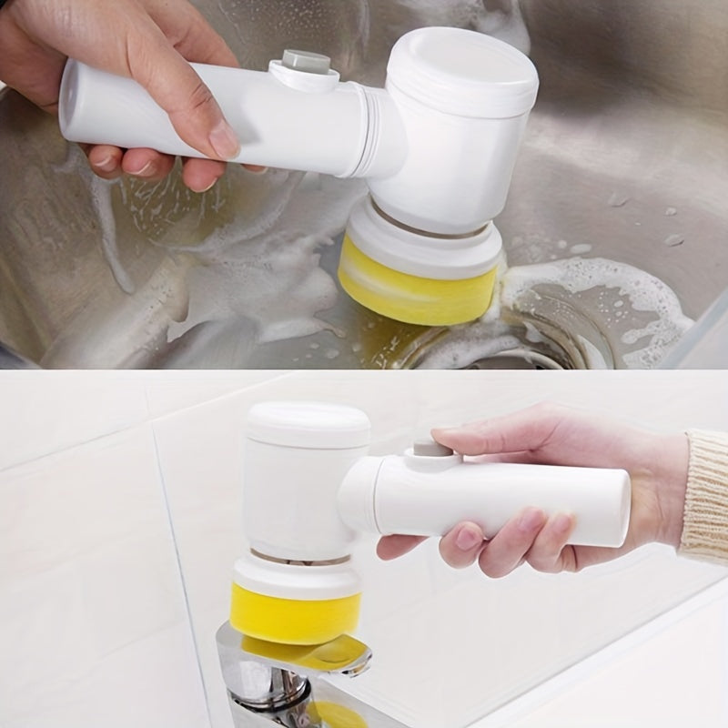 1pc Electric Rotary Cleaning Brush – USB Rechargeable, Handheld for Kitchen & Bathroom