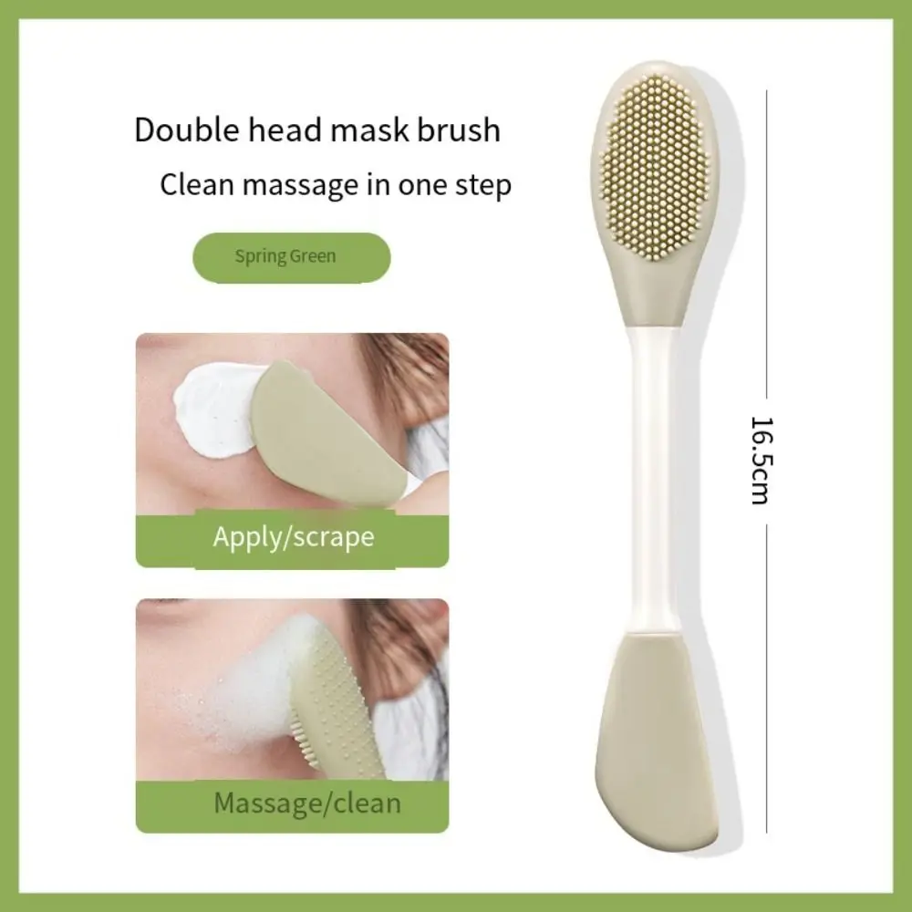 Double-Head Silicone Facial Brush & Scraper – Skincare & Mask Tool