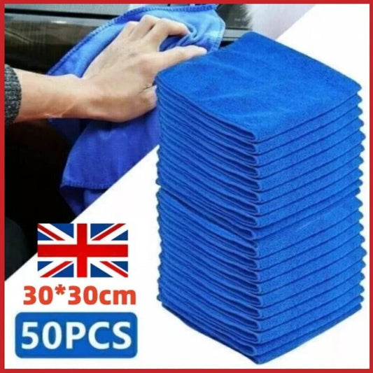 50x Large Microfiber Cleaning Cloths – Soft Car Detailing Towels