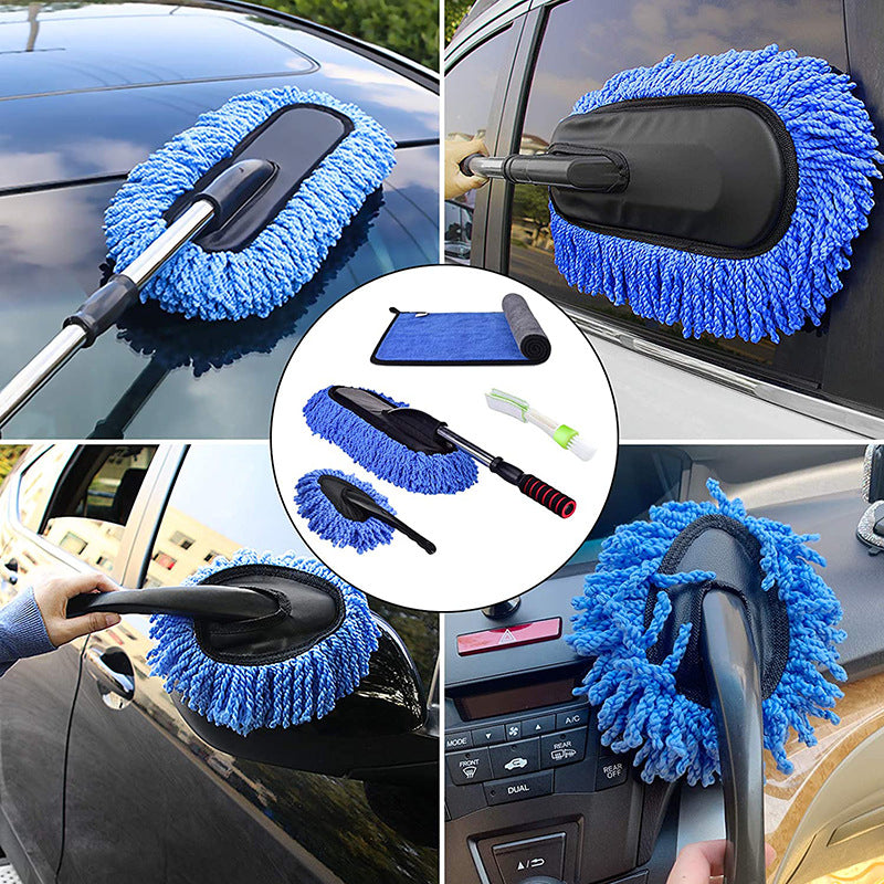 Car Dust Collector Retractable Handle Microfiber