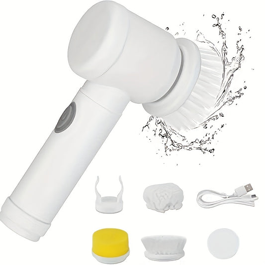 1pc Electric Rotary Cleaning Brush – USB Rechargeable, Handheld for Kitchen & Bathroom