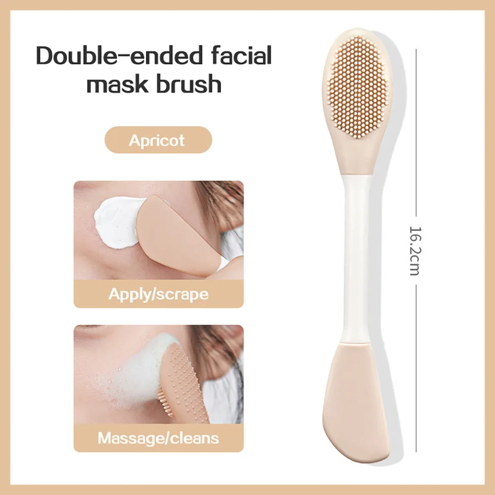 Double-Head Silicone Facial Brush & Scraper – Skincare & Mask Tool