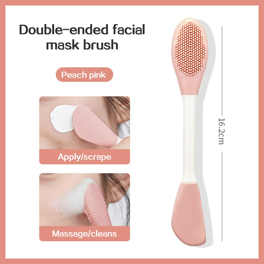 Double-Head Silicone Facial Brush & Scraper – Skincare & Mask Tool